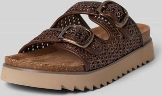 Tamaris Tamaris Pantoletten in Bast Optik in Dunkelbraun, Gr&ouml;&szlig;e 40