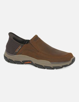 Skechers Mens Slip In Respected Mens Shoes - Brown - Size: 10