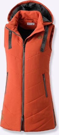 Casual Looks Kurzweste CASUAL LOOKS, Damen, Gr. 36, rot (rostrot), 100% Polyester, Wattierung:100% Polyester, unifarben, Westen Kurzweste