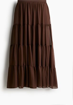 H&M Langer Stufenjupe - Beige