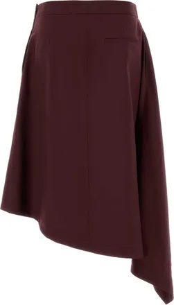 Bottega Veneta Womens Bordeaux Skirt Purple Virgin Wool