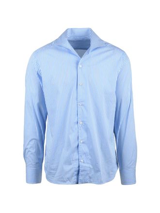Sonrisa White Sky Blue Cotton Polyamide Elastane Shirt
