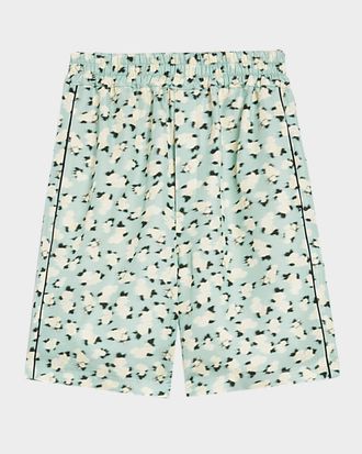 Jil Sander Men & apos;s Viscose Floral Pull-On Shorts