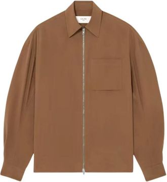 Celine Overshirt in Silk Canvas - Dames - Overhemden - Bruin - S - Overhemden
