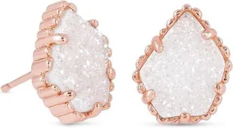 Kendra Scott Tessa Stone Stud Earrings in Iridescent Drusy/rose Gold at Nordstrom