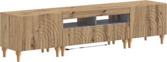 vidaXL Conjunto De 3 Muebles Para Tv Con Led Roble Artisan Vidaxl