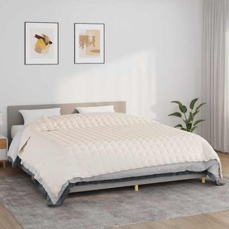 vidaXL Coperta Ponderata Crema Chiaro 220x260 Cm 15 Kg Tessuto - Vidaxl
