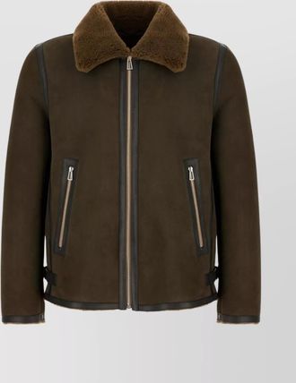 Paul Smith shearling collar jacket with adjustable side tabs