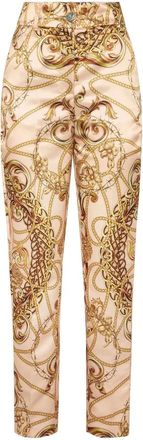 Philipp Plein New Baroque Broeken - Dames - Slim Fit Broeken - Beige - S - Leer - Broeken