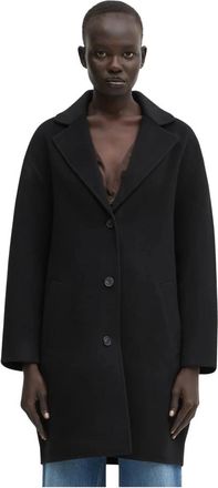 Maison Kitsun&eacute; Doubleface Jas - Dames - Mantel - Zwart - M - Wol - Jassen
