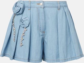 Area Shorts di jeans con applicazioni floreali