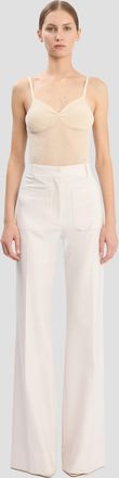Victoria Beckham Alina Trouser In Bone 10