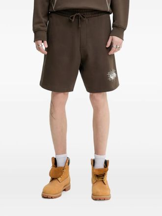 HUGO BOSS Shorts con coulisse e logo - Marrone