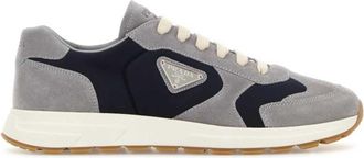 Prada Grey Two-Tone Logo Sneakers
