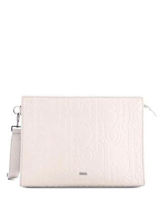 Dior A5 Triangle Wristlet Pouch Gravity Leather clutch bag - women - Calf Leather - One Size - Grey