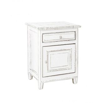 BIZZOTTO Comodino Legno Bianco Rustico da Interno - CORINNE