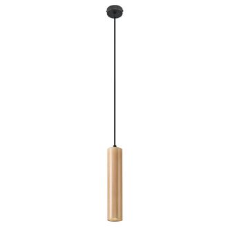 ETC Shop Lampada A Sospensione In Acciaio Nero Lampada A Sospensione In Legno Naturale Cilindro Lampada Sala Da Pranzo Soggiorno Lampada A Sospensione Moderna,