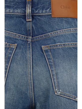 Chlo&eacute; Womens Bootcut Jeans Dark Cobalt Cotton Trousers