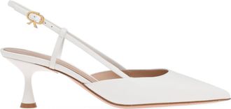 Gianvito Rossi Ascent 55 Slingback in White Leather at Nordstrom, Size 39.5
