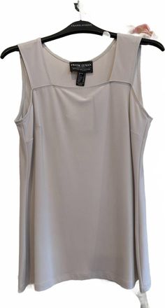 Frank Lyman Design Womens Sleeveless Square Neck Top In Pearl