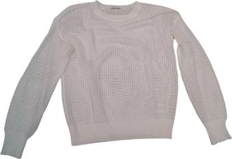 Emory Park Womens Open Knit Coverup Top In Off White