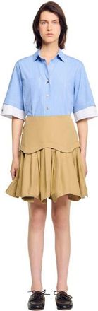 Sandro Mini flared pleated skirt in Beige at Nordstrom, Size 42 Eu