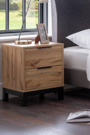 Julian Bowen Bali 2 Drawer Bedside Table in Light Oak