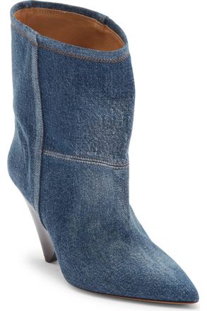 Isabel Marant Pre-Loved Womens Miyako Denim Bootie In Washed Blue