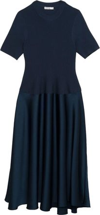 SIMKHAI Marionne knitted-panel midi dress - women - Rayon/Spandex/Elastane - L - Blue