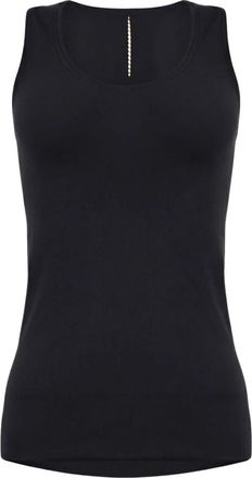 Wolford Grid Net Mouwloze Ronde Gebreide Tanktop - Dames - Tops zonder mouwen - Zwart - M - Wol - Tops