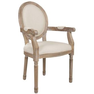 Wanderlust Deco Silla De Madera Tapizada Color Beige 55x46x48/96