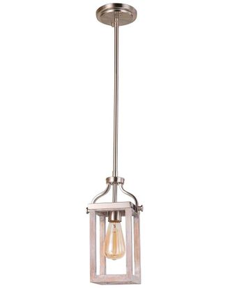 Eglo Eglo Montrose 1 Light Mini Pendant With Acacia Wood & Brushed Nickel Finish