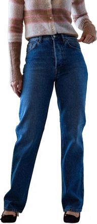 House of Dagmar Straight Leg Denim Jeans In Dark Blue