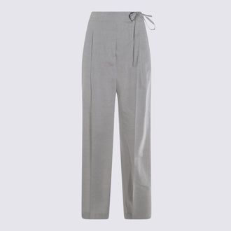 Eleventy Grey Linen And Wool Pants