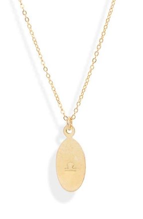 Set & Stones Zodiac Horoscope Pendant Necklace in Gold - Libra at Nordstrom