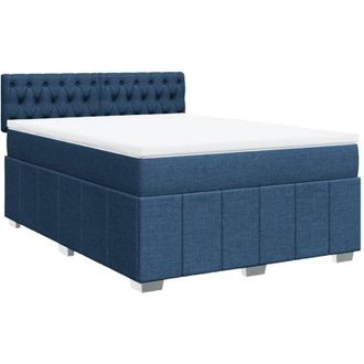 vidaXL Vidaxl - Cama Box Spring Con Colch&oacute;n Tela Azul 160x200 Cm