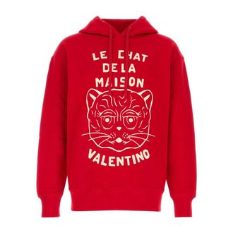 Valentino Garavani Hoodies, male, Red, Size: M Cotton Sweatshirt
