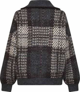 Brunello Cucinelli Womens Double-Knit Cardigan Multicolour Wool Cardigans Sweater