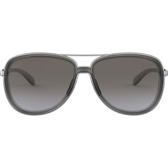 Oakley Split Time 58mm Prizm Pilot Sunglasses in Velvet Black/Prizm Grey Grad at Nordstrom