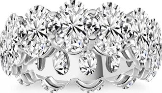 Pompeii3 12.50Ct Oval Moissanite Eternity Wedding Anniversary Womens Ring 14k Gold