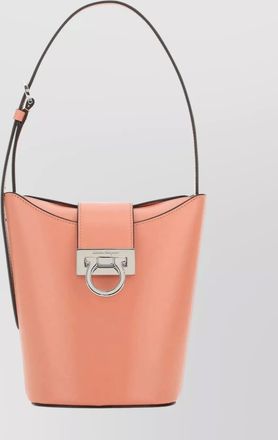 Ferragamo gancini leather bucket bag