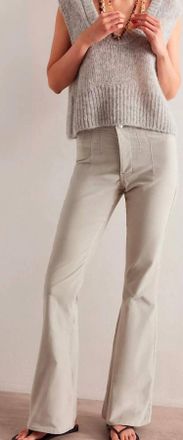 Free People Jayde Cord Flare Jeans In Mineral Grey