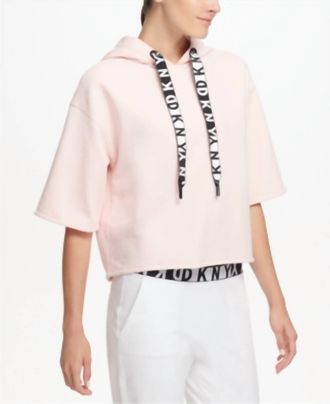 DKNY Sport Relaxed Cropped Hoodie In Parfait