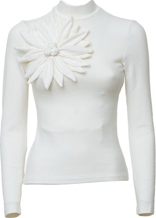 Farm Rio Three-Dimensional Floral Appliqu&eacute; Long Sleeve Top