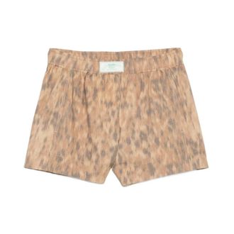 Ganni Short Shorts, female, Beige, Size: XS Printed Shorts