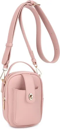 Mali + Lili Parker Faux Leather Crossbody in Blush at Nordstrom