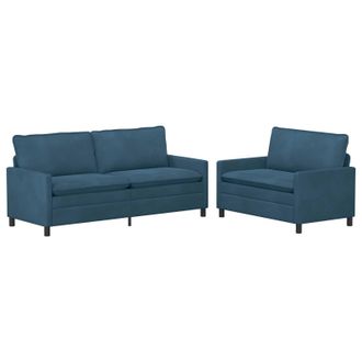 vidaXL Juego De Sof&aacute; 2 Uds. Azul Terciopelo Vidaxl