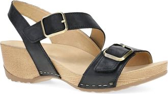 Dansko Womens Trinity Sandal In Black Burnished Nubuck