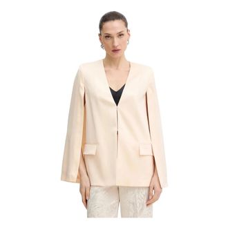 Twinset Satin Cape Blazer - Dames - Blazers - Beige - XS - Polyester - Jassen