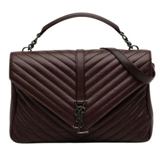 Saint Laurent Pre-owned Handbags, female, Red, Size: ONE SIZE Pre-owned The College Satchel